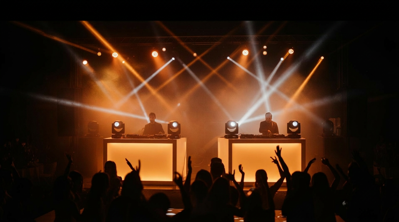 DJ D-Lux achter de booth tijdens een feest