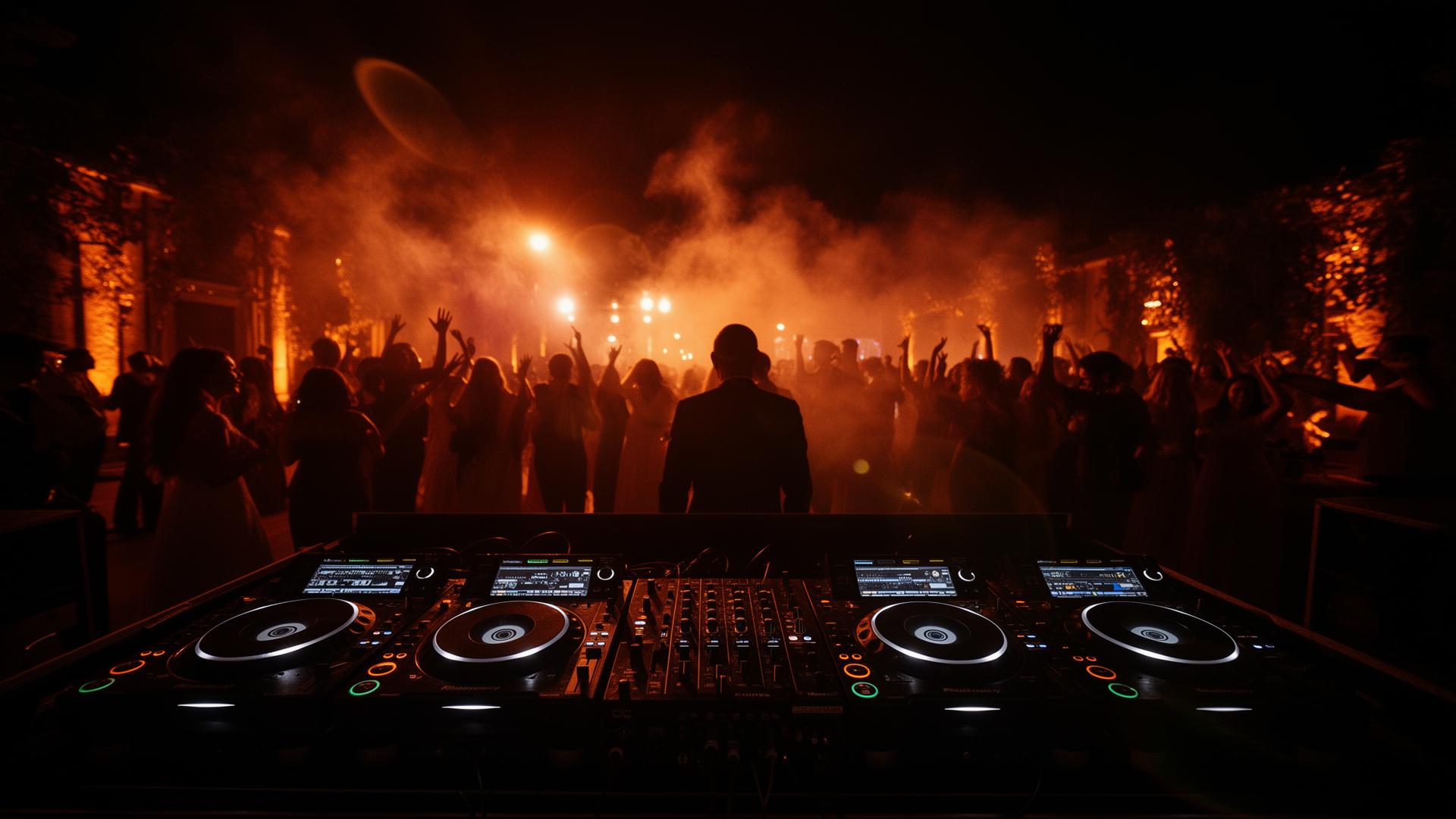 DJ D-Lux achter de booth tijdens een feest